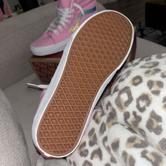 High top Van's Sk8 Custom Pink Mens Size 10.5 - Picture 4 of 5